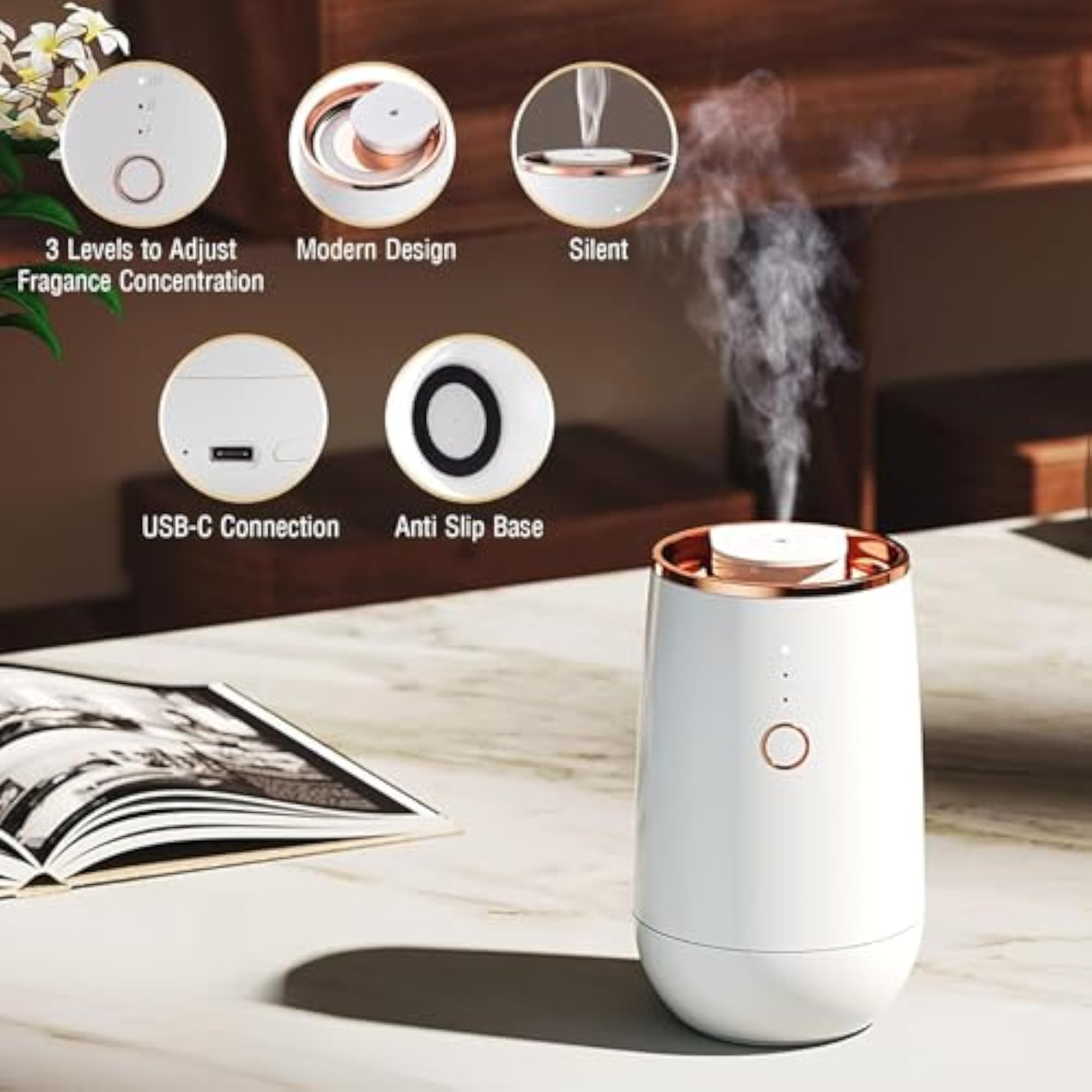 Wireless Waterless Essential Diffuser, 8 Hours Runtime